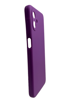 Силиконовый чехол Softy для Samsung A07 purple Full Camera с микрофиброй