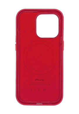 Чохол Leather with Magsafe для iPhone 13 Pro red