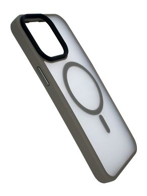 Чохол TPU+PC Metal Buttons with MagSafe Colorful для iPhone 15 Pro Max grey