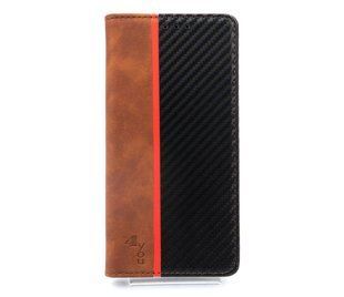 Чехол книжка Carbon для Xiaomi Redmi 9 dark brown/black (4you)