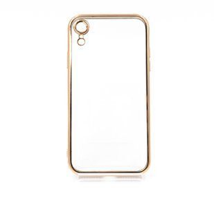 Силіконовий чохол Сlear для iPhone XR gold Full Camera з глянсовою окантовкою