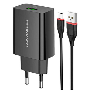 Сетевое зарядное устройство Tornado TD-15 QC3.0 3A 18W Type-C 1m black