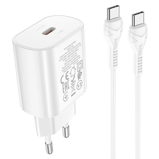 Сетевое зарядное устройство Hoco N22 Jetta 1USB-C/PD25W/TypeC-to-Type-C white