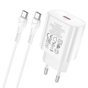 Сетевое зарядное устройство Hoco N22 Jetta 1USB-C/PD25W/TypeC-to-Type-C white