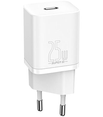 Сетевое зарядное устройство Baseus Super Silicone PD Charger 25W (1Type-C) white