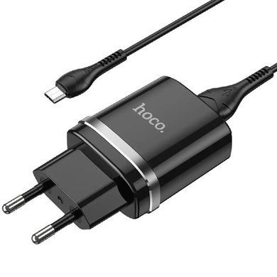 Мережевий зарядний пристрій Hoco N1 (USB/2.4A)+USB-MicroUSB black
