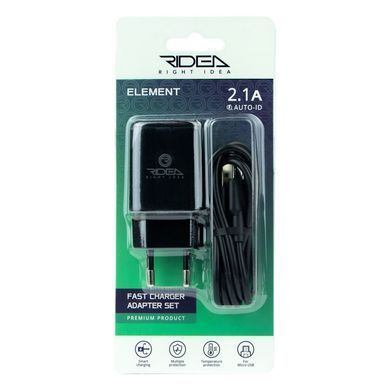 Сетевое зарядное устройство Ridea RW-11111 Element Micro 2.1A black