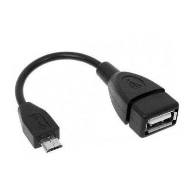 USB кабель перехідник OTG CA157 USB/microUSB 120mm black