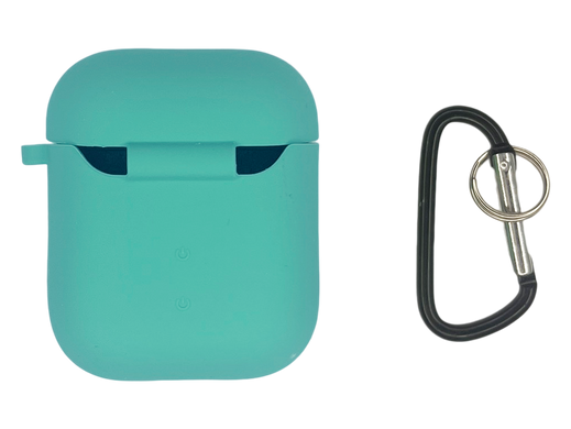 Чохол for AirPods 1/2 силіконовий turquoise з мікрофіброю