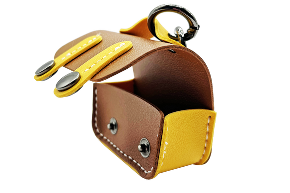 Шкіряний футляр Briefcase для AirPods 4 brown/yellow