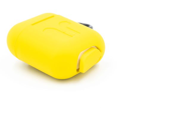 Чехол for AirPods силиконовый SLIM Logo + карабин canary yellow тех.пак.