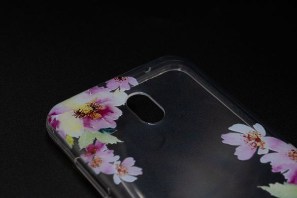 Силиконовый чехол MyPrint для Xiaomi Redmi 8A pink flowers (u/d)