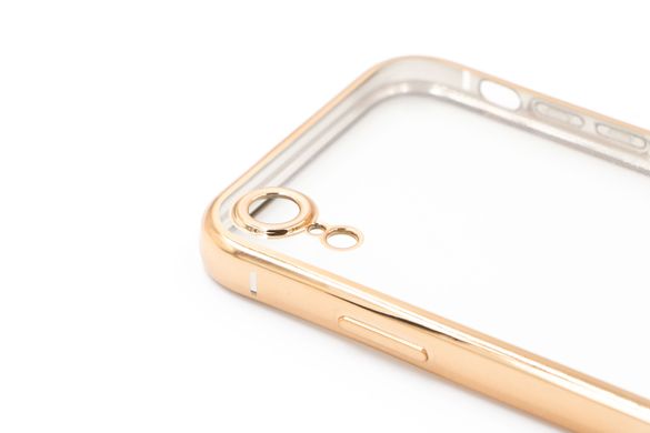Силіконовий чохол Сlear для iPhone XR gold Full Camera з глянсовою окантовкою
