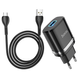 Мережевий зарядний пристрій Hoco N1 (USB/2.4A)+USB-MicroUSB black
