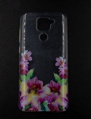 Силіконовий чохол MyPrint для Xiaomi Redmi Note 9 pink flowers (d)