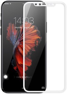 Защитное 4D стекло Glass для iPhone X white