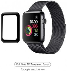 Защитное 3D стекло FullGlue для часов Apple Watch Series 3 42 mm black