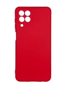 Силіконовий чохол SMTT для Samsung M33 red Full Camera з мікрофіброю