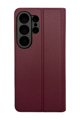 Чохол книжка FIBRA (рельєф) для Samsung S26 Ultra marsala (bordo) Full Camera