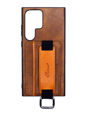 Чохол шкіра Wallet case and straps для Samsung S24 Ultra brown
