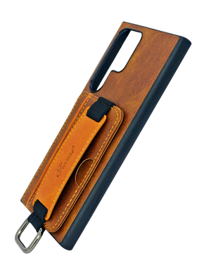 Чохол шкіра Wallet case and straps для Samsung S24 Ultra brown