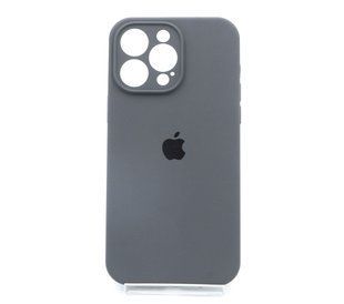 Силіконовий чохол Full Cover для iPhone 14 Pro Max pebble (dark gray) Full Camera