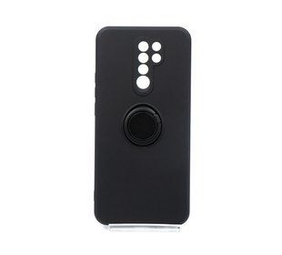 Чехол (TPU) Candy Ring для Xiaomi Redmi 9 black Full Camera