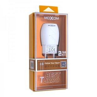 Мережевий зарядний пристрій MOXOM KH-34 2.4A micro 2.4A 1USB white