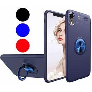 Силіконовий чохол iFace з кільцем+магніт для iPhone XR black
