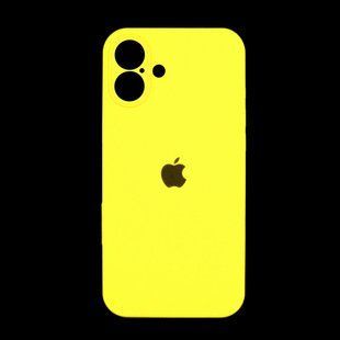 Силіконовий чохол Full Cover для iPhone 16 Plus yellow Full Camera