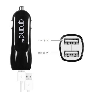 Автомобільний зарядний пристрій GRAND Dual USB 2.1A black