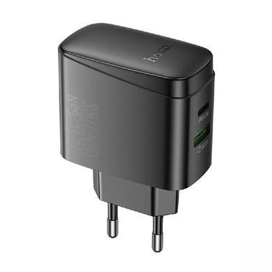 Мережевий блок живлення Hoco CS63A 1USB/1USB-C PD65W/QC GAN black