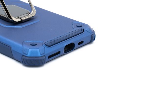 Чохол протиударний техно з кільцем для IPhone 11Pro blue