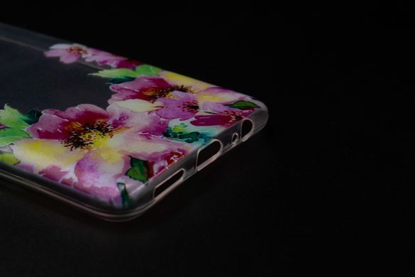 Силиконовый чехол MyPrint для Xiaomi Redmi Note 9 pink flowers (d)