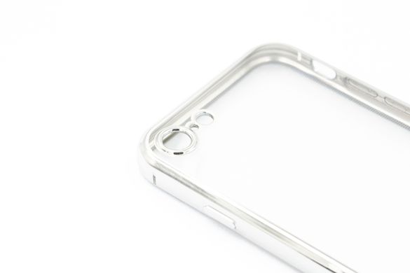 Силіконовий чохол Сlear для iPhone 7/8/SE silver Full Camera з глянсовою окантовкою