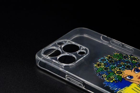 TPU чехол MyPrint для iPhone 13 Pro Дівчинка-Україна 1.5mm Full camera clear