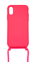 Силіконовий чохол WAVE Lanyard для iPhone X/Xs bright pink (rose) (TPU)