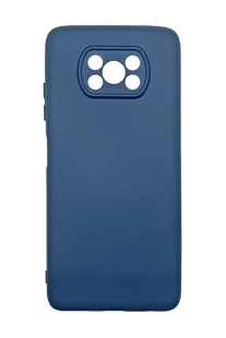 Силиконовый чехол SMTT для Xiaomi Poco X3 NFC navy blue Full Camera с микрофиброй