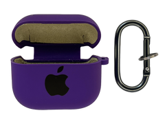 Чохол for AirPods 3 Logo силіконовий violet з мікрофіброю