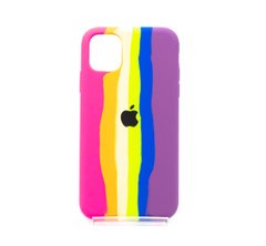 Силіконовий чохол Full Cover для iPhone 11 Rainbow №7 pink/purple