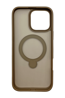 Чехол TPU+PC Metal Buttons with MagSafe Colorful HQ Ring для iPhone 16 Pro Max rose gold