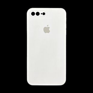Силиконовый чехол Full Cover Square для iPhone 7+/8+ white Full Camera
