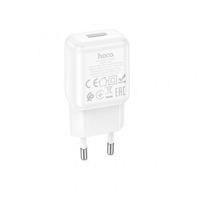 Сетевое зарядное устройство Hoco C96A singl port charger 1USB/2.1A white