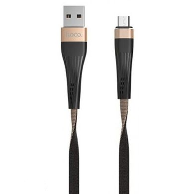 USB кабель HOCO U39 Slender Charging Data Micro 2.4A/1.2m gold&black