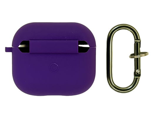 Чохол for AirPods 3 Logo силіконовий violet з мікрофіброю