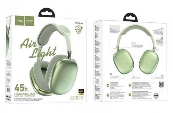 Наушники Hoco W35 Air Triumph BT headphones green