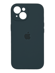 Силіконовий чохол Full Cover для iPhone 15 black green Full Camera