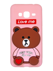 Силиконовый чехол Мишка Love Me для Samsung J310 pink