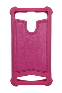 Універсальний чохол силікон+шкіра 5,0" pink