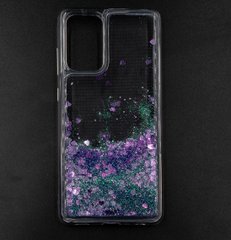 Накладка Liquid Hearts для Samsung A52 4G/A52 5G violet рідкі блискітки